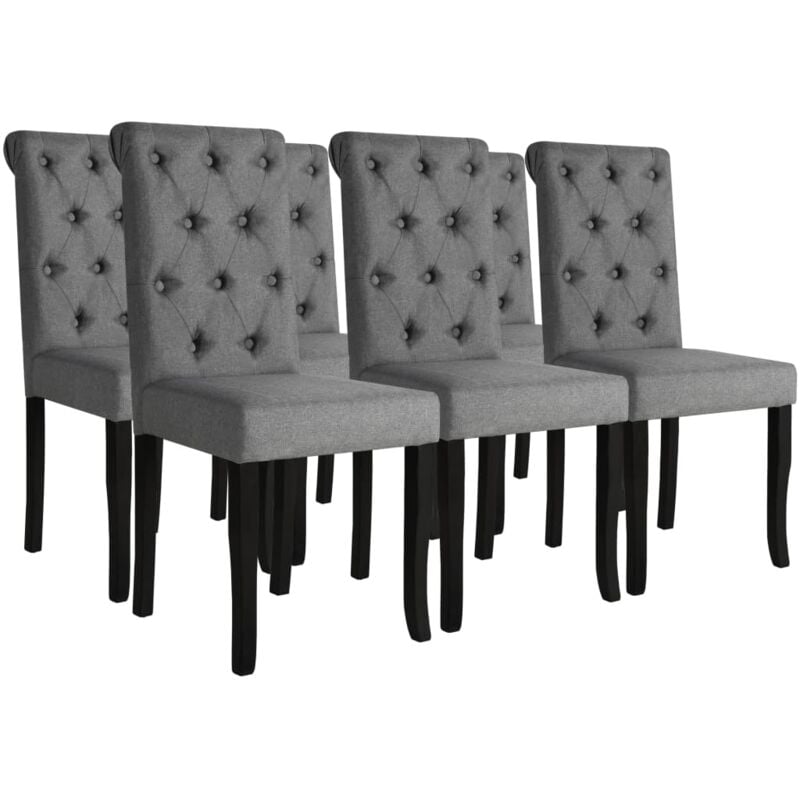 

vidaXL Sillas de Comedor de Tela 6 Unidades Gris Oscuro - Gris