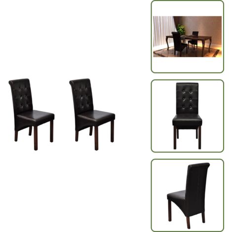 Sillas de comedor marrón - vidaXL Sillas de comedor 2 unidades cuero sintético marrón -