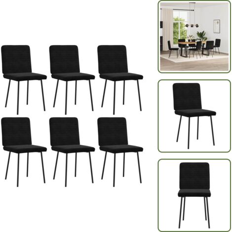 Sillas de comedor negras - vidaXL Silla de comedor 6 unidades terciopelo negro - Sillas de comedor para comedor