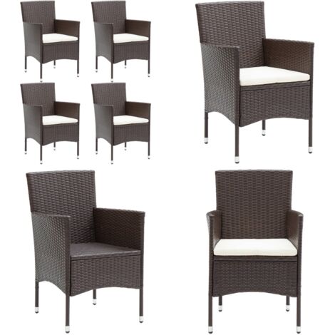 Sillas de comedor para jardín 4 unidades ratán sintético marrón - Sillas de comedor - Ratán sintético