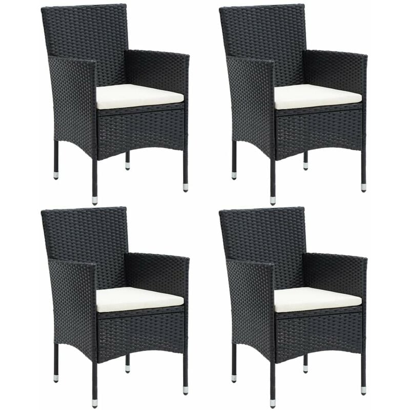 

Sillas de comedor para jardin 4 unidades ratan sintetico negro