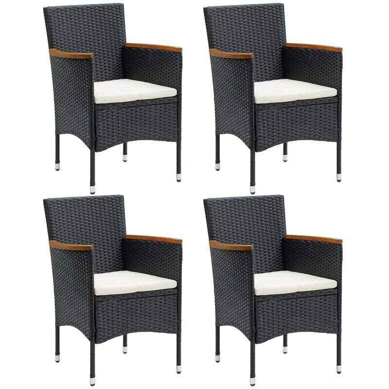 

Happyshopping - Sillas de comedor para jardin 4 unidades ratan sintetico negro