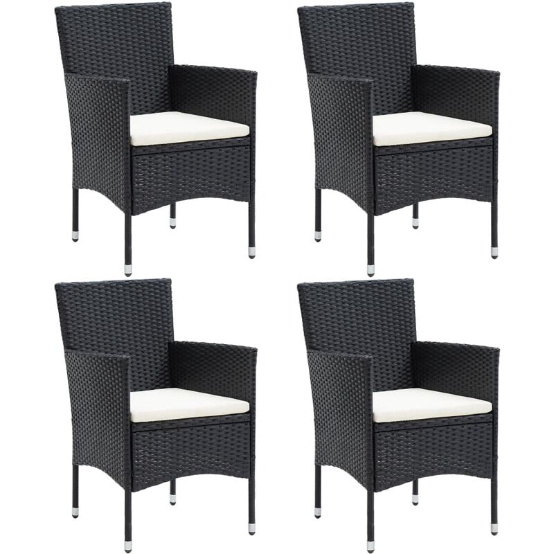 

Sillas de comedor para jardín 4 unidades ratán sintético negro