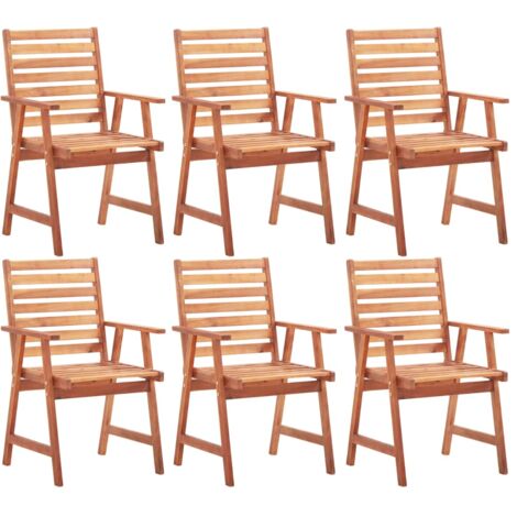 Sillas de comedor para jardín 6 uds madera maciza de acacia