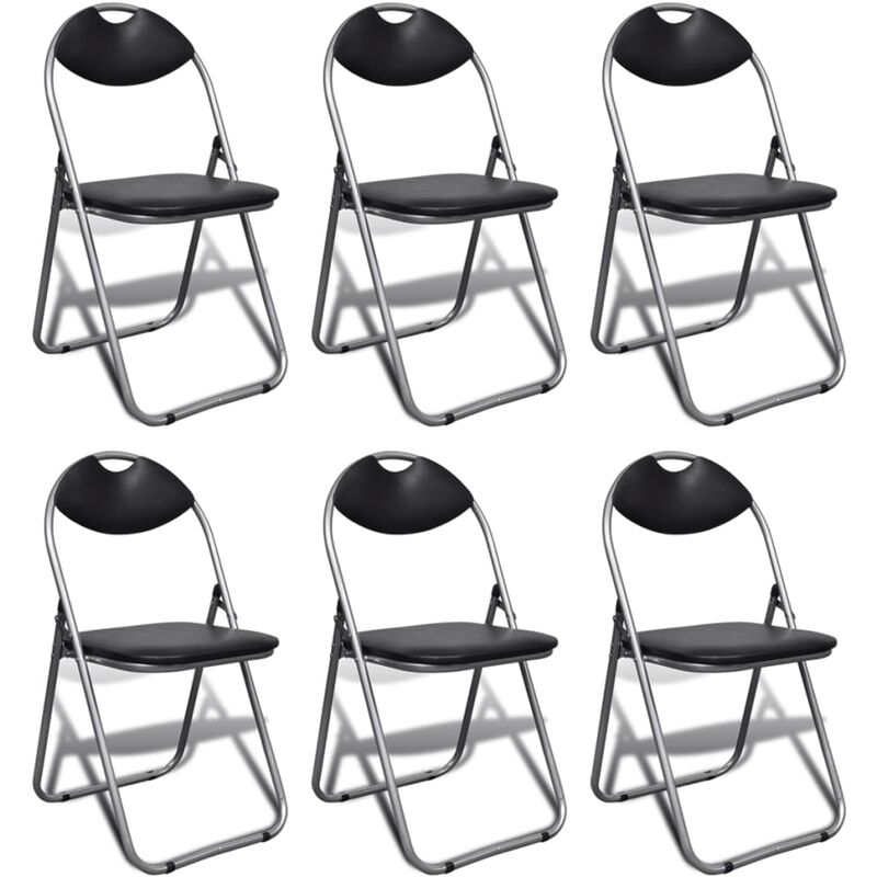 

Sillas de comedor plegables 2 uds cuero sintético y acero negro