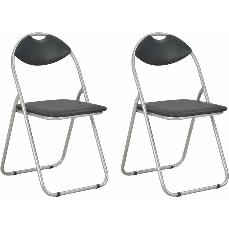 

Sillas de comedor plegables 2 unidades cuero sintético negro