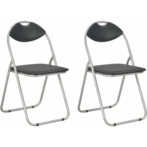 Sillas de comedor plegables 2 unidades cuero sintético negro