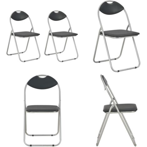 Sillas de comedor plegables 2 unidades cuero sintético negro - Sillas de comedor - Sillas de cocina