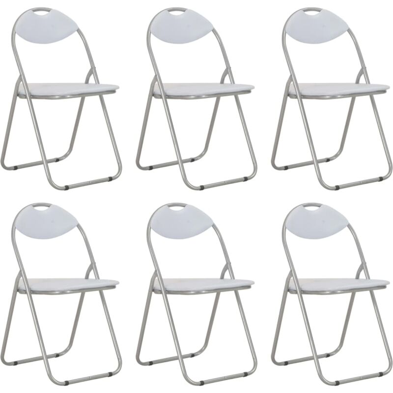 

Sillas de Comedor Plegables Cuero Sintético 6 Unidades Blanco - Blanco - Vidaxl