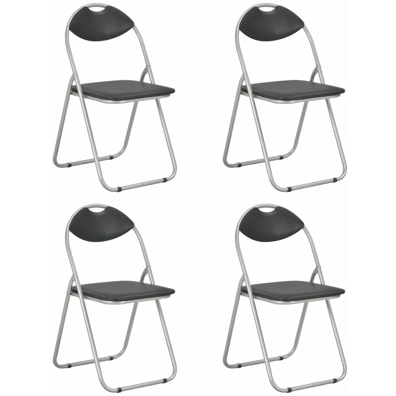 

Sillas de comedor plegables 4 unidades cuero sintético negro