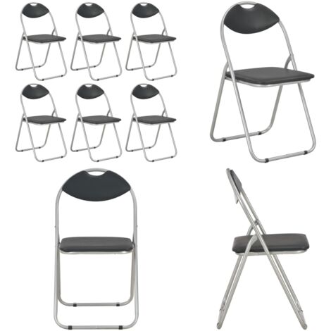 Sillas de comedor plegables 6 unidades cuero sintético negro - Sillas de comedor - Sillas de cocina