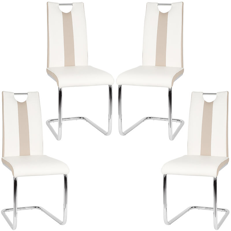 

Pack 4 Sillas de Comedor |Sillas cantilever Mesa de comedor con arco silla de cocina cocina silla de bar - conjunto de sofás con respaldo alto Cuero