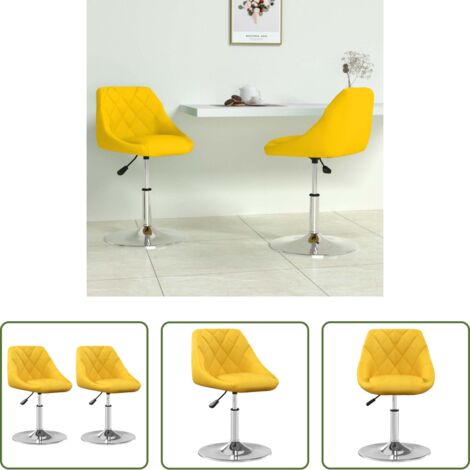 Sillas de comedor -  Sillas de comedor giratorias 2 uds terciopelo amarillo mostaza
