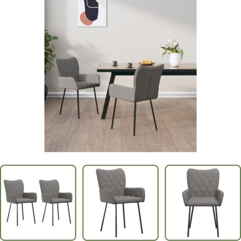 Sillas de comedor -  Sillas de comedor giratorias 2 unidades tela gris claro