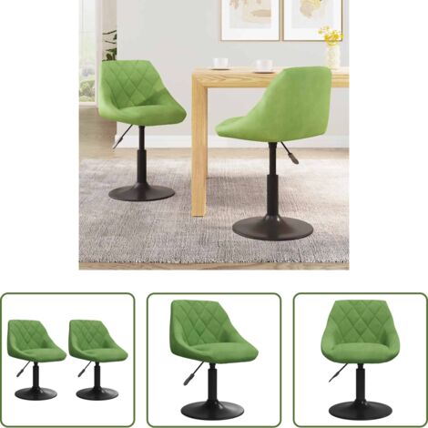 Sillas de comedor -  Sillas de comedor giratorias 2 unidades terciopelo verde claro