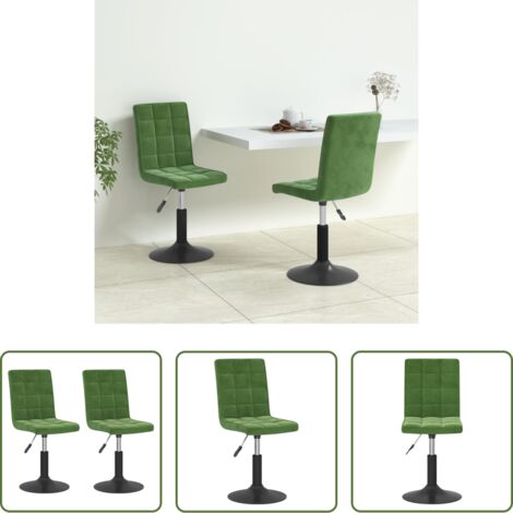 Sillas de comedor -  Sillas de comedor giratorias 2 unidades terciopelo verde oscuro