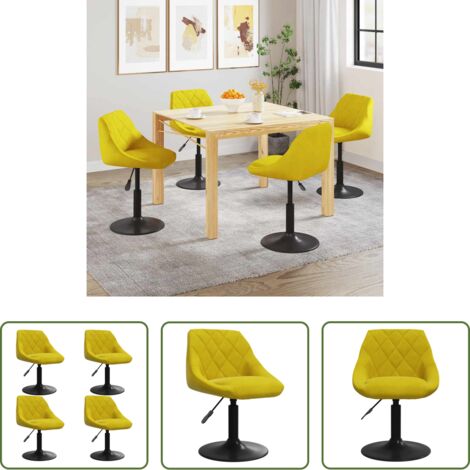 Sillas de comedor -  Sillas de comedor giratorias 4 uds terciopelo amarillo mostaza