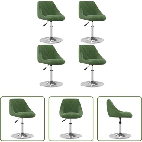 Sillas de comedor -  Sillas de comedor giratorias 4 uds terciopelo verde oscuro