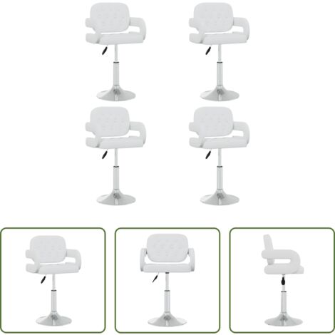 Sillas de comedor -  Sillas de comedor giratorias 4 unidades cuero sintético blanco
