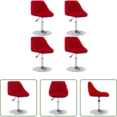 Sillas de comedor -  Sillas de comedor giratorias 4 unidades terciopelo rojo tinto