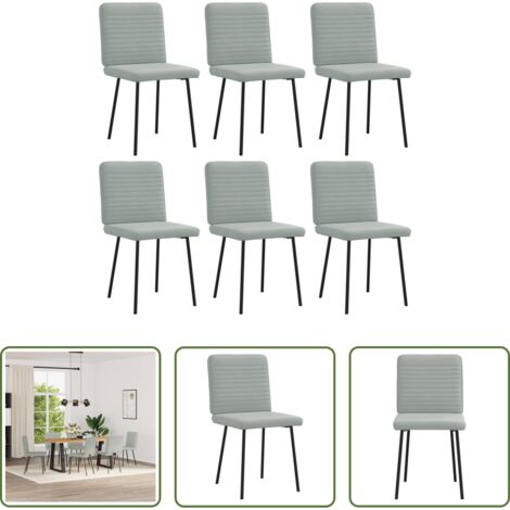 Sillas de comedor -  Sillas de comedor giratorias 6 uds terciopelo gris claro