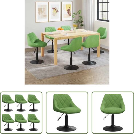 Sillas de comedor -  Sillas de comedor giratorias 6 unidades terciopelo verde claro