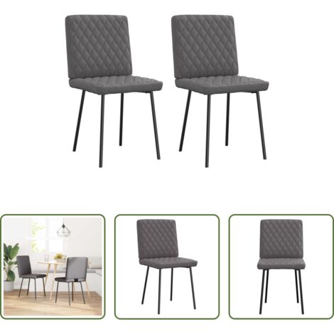 Sillas de comedor sintéticas -  Sillas de comedor 2 unidades cuero sintético gris