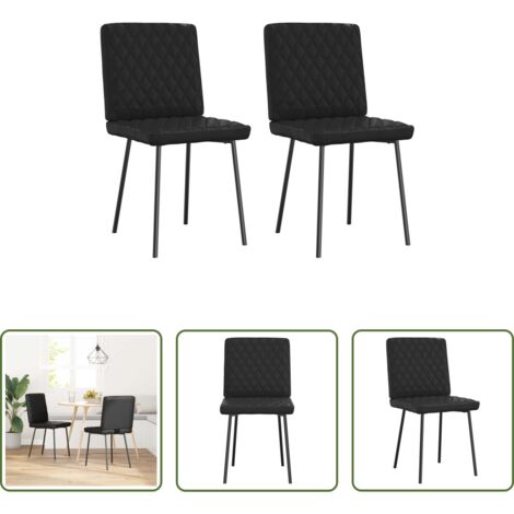 Sillas de comedor sintéticas -  Sillas de comedor 2 unidades cuero sintético negro