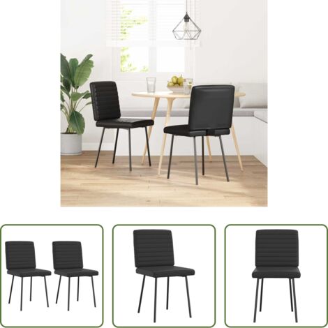 Sillas de comedor sintéticas -  Sillas de comedor 2 unidades cuero sintético negro