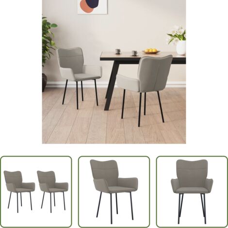 Sillas de comedor terciopelo -  Sillas de comedor 2 unidades terciopelo gris claro
