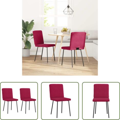 Sillas de comedor terciopelo -  Sillas de comedor 2 unidades terciopelo rojo tinto