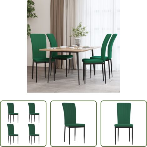Sillas de comedor terciopelo -  Sillas de comedor 4 unidades terciopelo verde oscuro