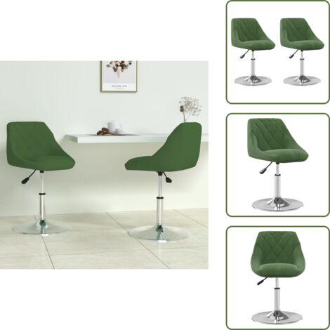 Sillas de comedor terciopelo - vidaXL Sillas de comedor giratorias 2 unidades terciopelo verde oscuro - Sillas de comedor ajustables