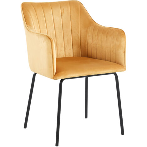 Sillas de comedor VCM 1er  Silla de cocina tapizada escandinava  Dimensiones aprox. AL. 82 x AN. 54 x T. 59 cm  Cómodo reposabrazos y respaldo  Silla de comedor - Valia (Marrón)
