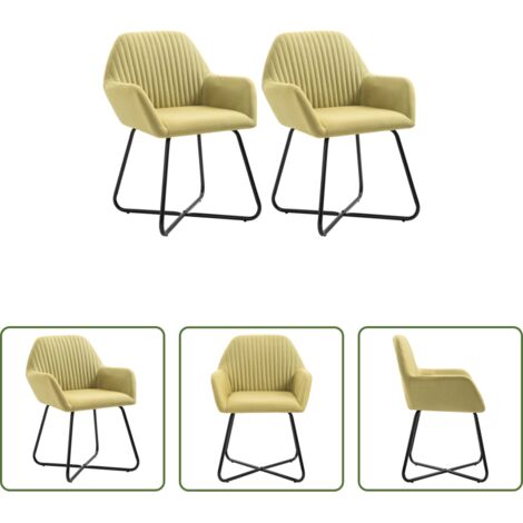 Sillas de comedor verde -  Sillas de comedor 2 unidades tela verde