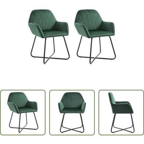 Sillas de comedor verde -  Sillas de comedor 2 unidades terciopelo verde