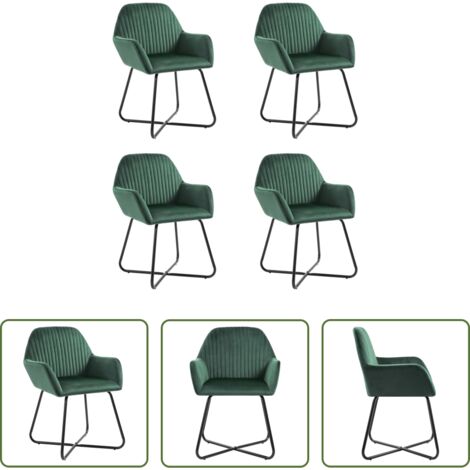 Sillas de comedor verde -  Sillas de comedor 4 unidades terciopelo verde