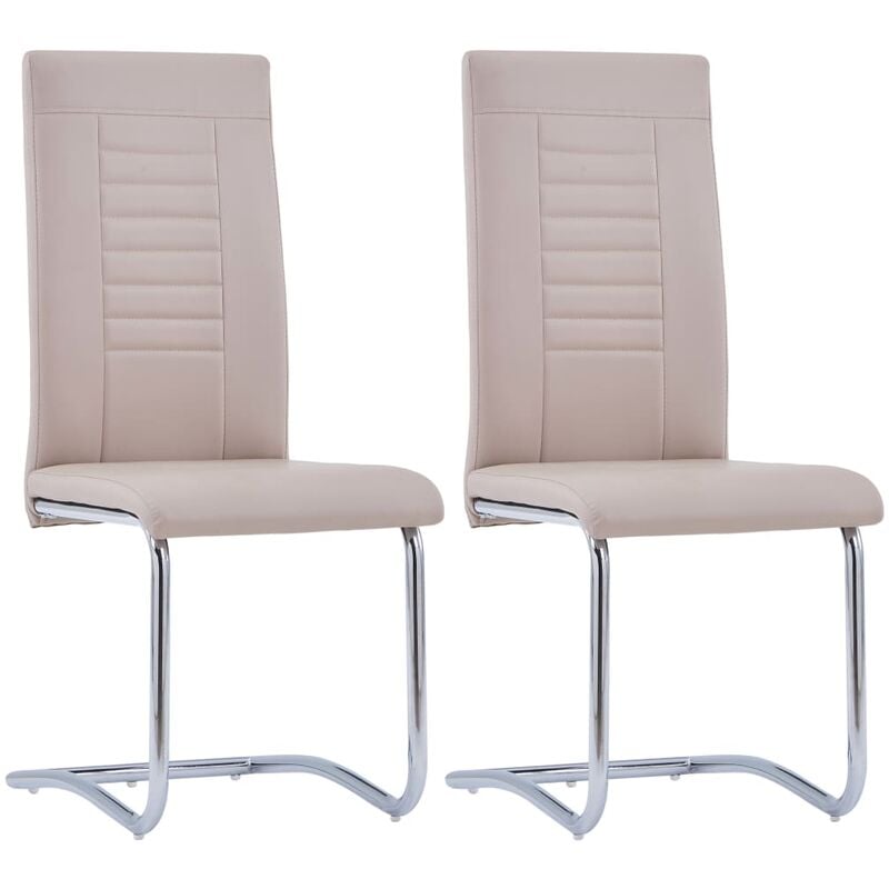 

Sillas de comedor voladiza 2 uds cuero sintético capuchino