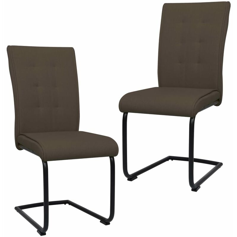 

Sillas de comedor voladizas 2 unidades tela marrón