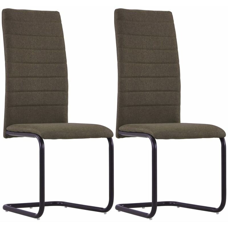 

Sillas de comedor voladizas 2 unidades tela marrón