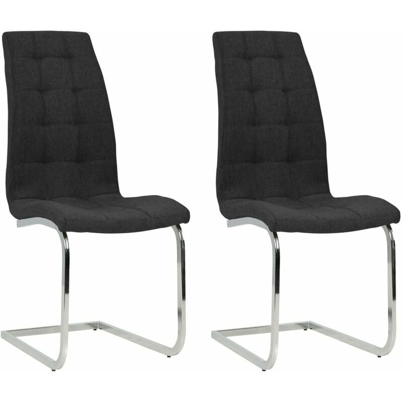 

Sillas de comedor voladizas 2 unidades tela negra