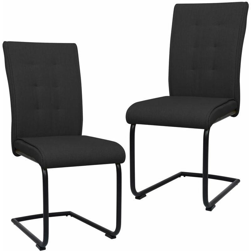 

Sillas de comedor voladizas 2 unidades tela negra