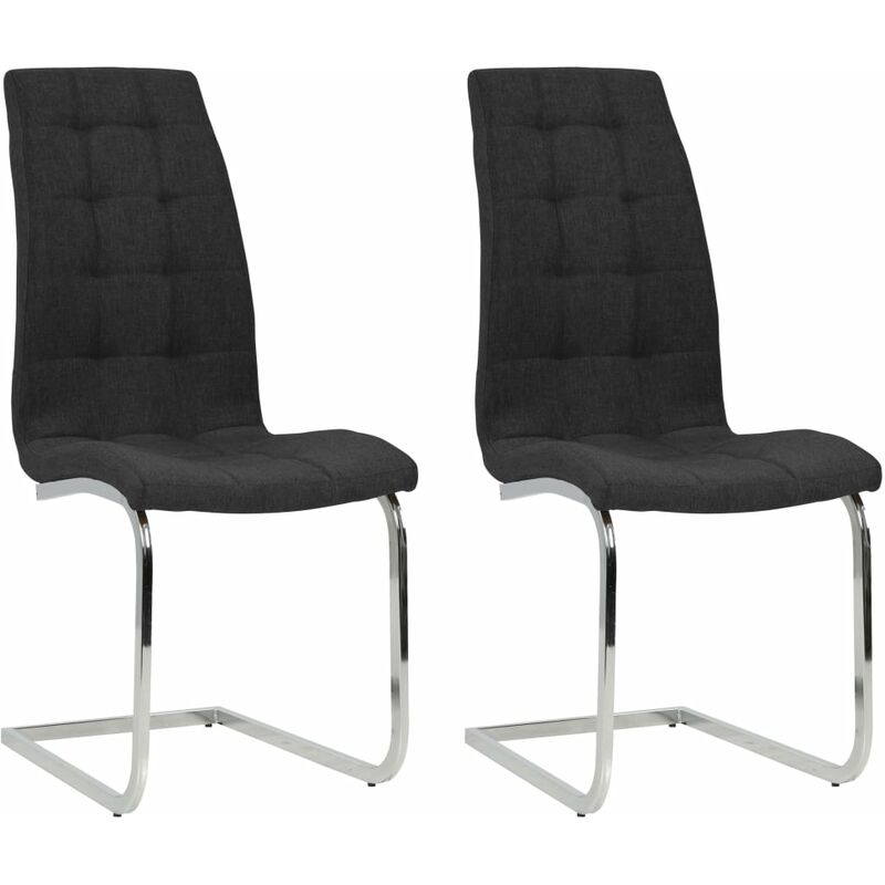 

Sillas de comedor voladizas 2 unidades tela negra