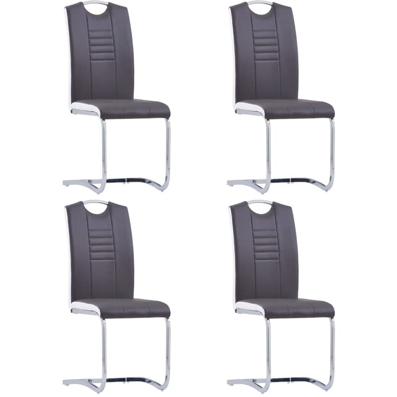 

Sillas de comedor voladizas 4 unidades cuero sintético gris