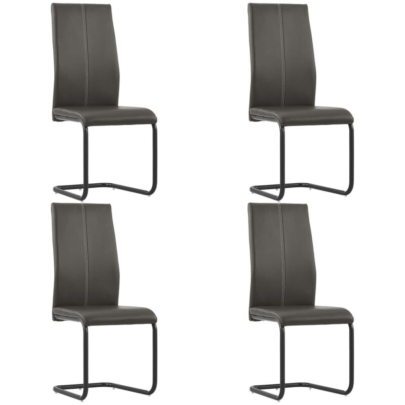 

Sillas de comedor voladizas 4 unidades cuero sintético marrón