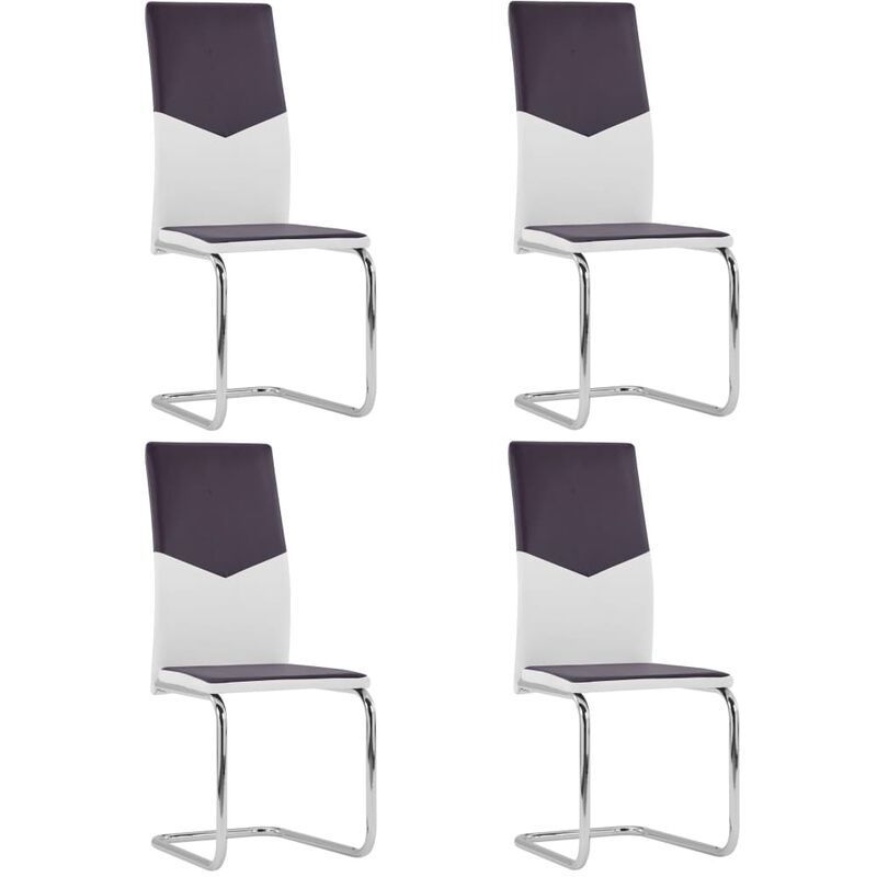 

Sillas de comedor voladizas 4 unidades cuero sintético marrón