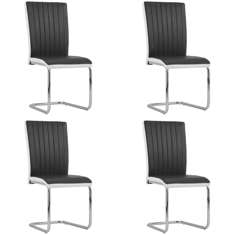 

Sillas de comedor voladizas 4 unidades cuero sintético negro