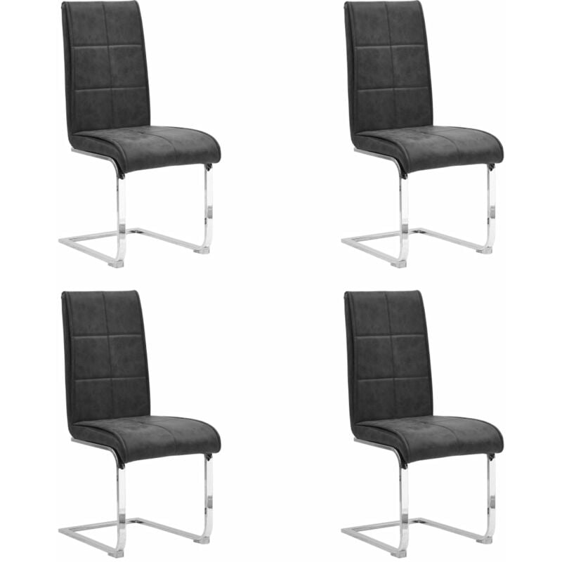 

Sillas de comedor voladizas 4 unidades cuero sintético negro