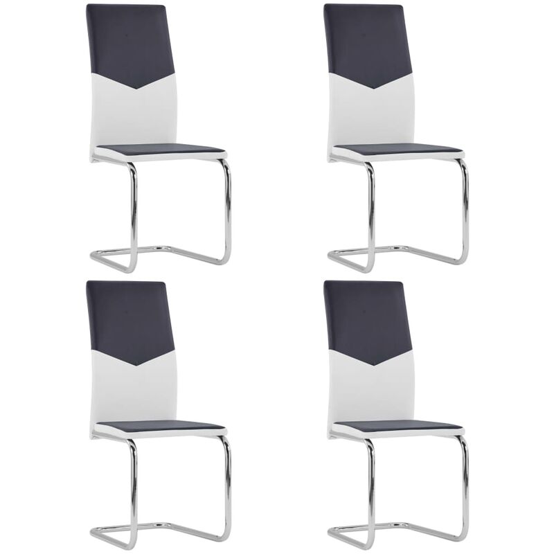 

Sillas de comedor voladizas 4 unidades cuero sintético negro