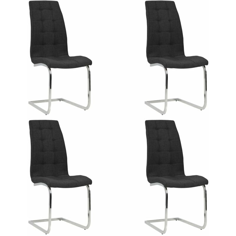 

Sillas de comedor voladizas 4 unidades de tela negra